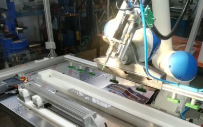 Cobot working bench under preparation (Yaskawa), Industry 4.0, end of 2019 – Glass and Metal Works Assembly